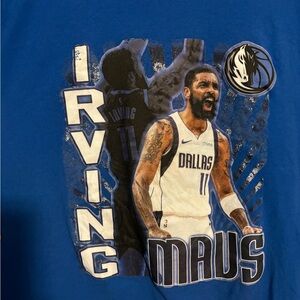 Blue Dallas Mavericks Graphic T-Shirt with Kyrie Irving